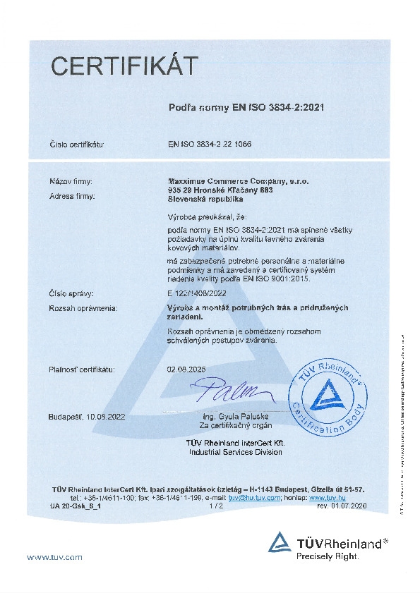 MAXXCC sro ISO 3834-2_sk.pdf